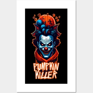 Pumpkin Killer clown of Halloween Posters and Art